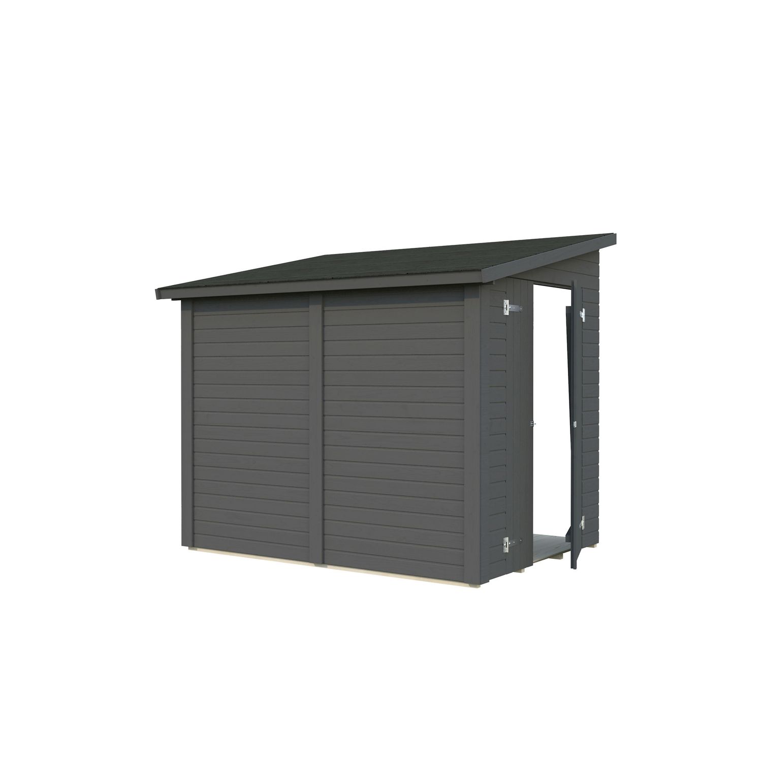 Pihavaja Palmako Mia, 3,6m², seinät harmaa RAL7012 / ovet ja räystäslaudat harmaa RAL7012