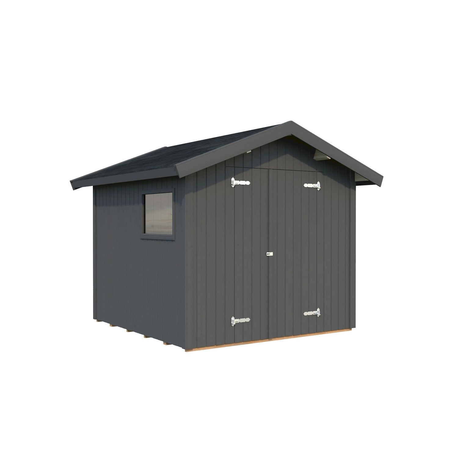 Pihavaja Palmako Nils, 5,4m², seinät harmaa RAL7012 / ovet, ikkunat ja räystäslaudat harmaa RAL7012