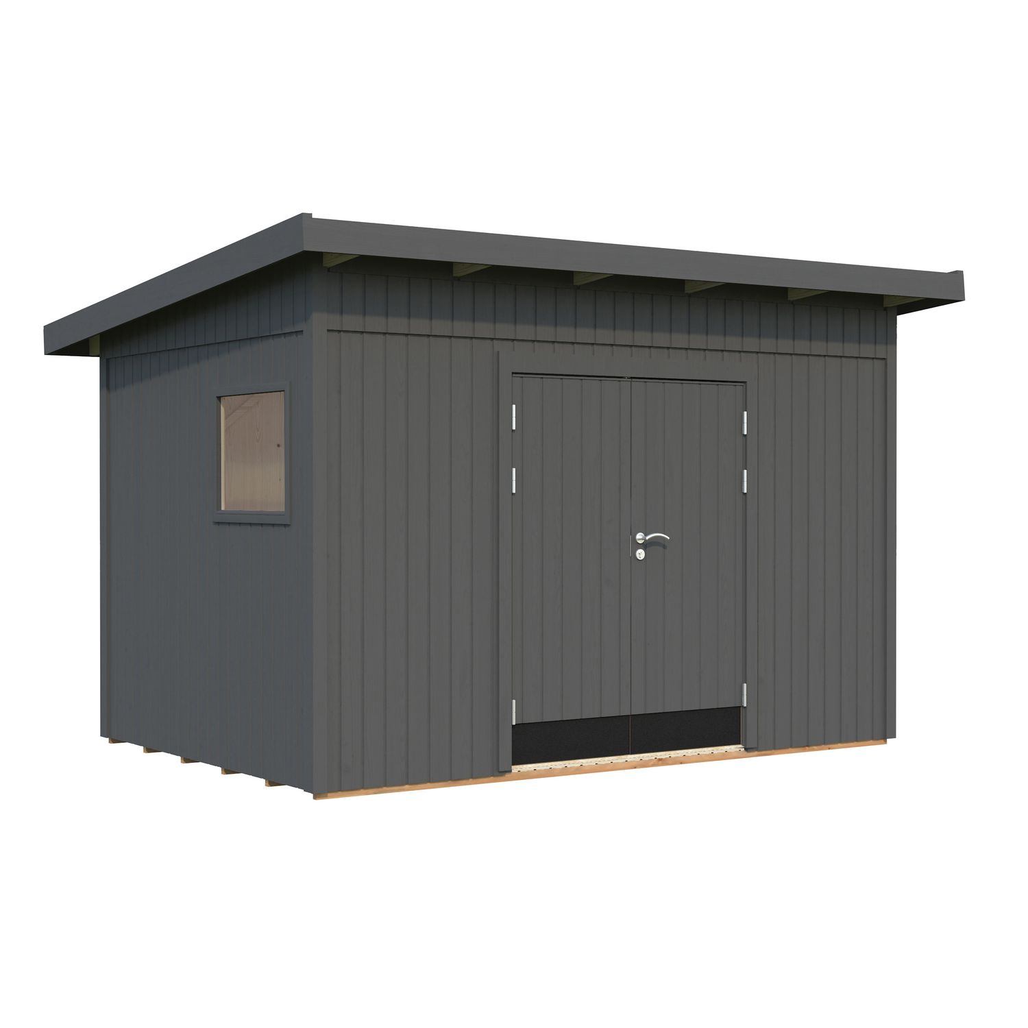 Pihavaja Palmako Stig 8,2m², seinät harmaa RAL7012 / ovet, ikkunat ja räystäslaudat harmaa RAL7012