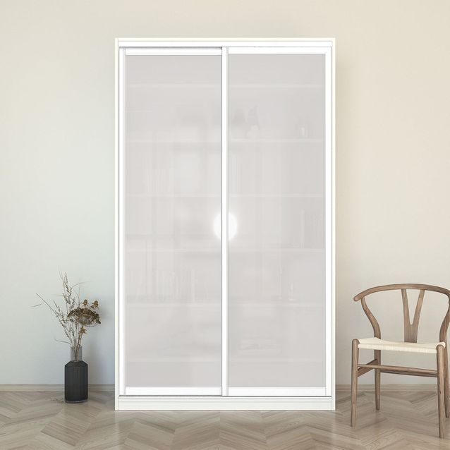 Vitriini liukuovilla Inaria Koti, valkoinen lasi, mittatilaus