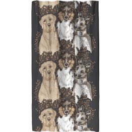 Sivuverho Vallila Ystävykset, tummanharmaa, 140x250 cm