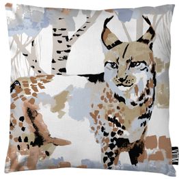 Koristetyynynpäällinen Vallila Ilves, beige/sininen, 43x43 cm