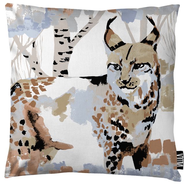 Koristetyynynpäällinen Vallila Ilves, beige/sininen, 43x43 cm