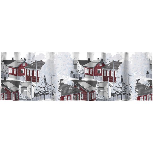 Verhokappa Vallila Naapurusto, punainen/valkoinen, 60x250 cm
