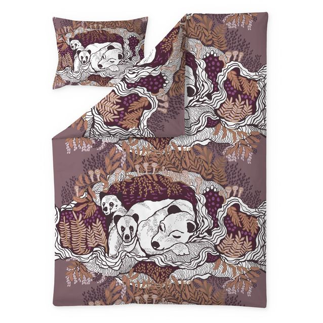 Pussilakanasetti Vallila Unikeot, luumu, 150x210 cm