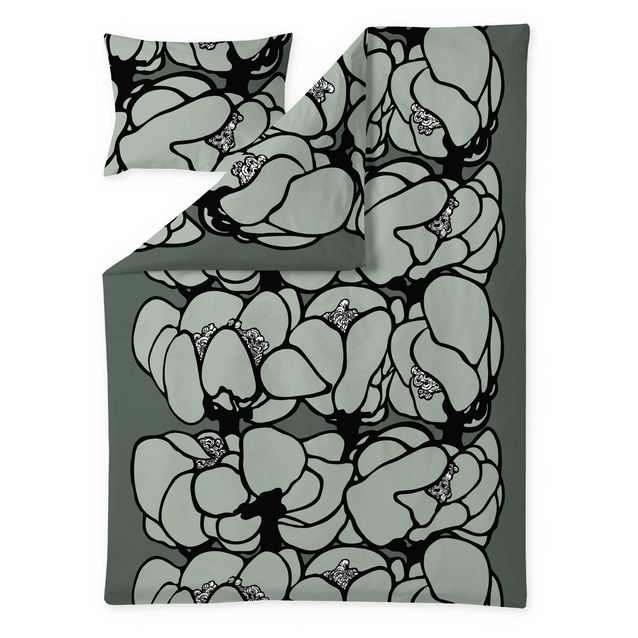 Satiinipussilakanasetti Vallila Makeba, vaaleanvihreä, 150x210 cm