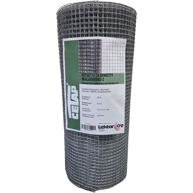 Seulaverkko Cetap hitsattu 2-silmä, 12.7mm, 1.05mm, 0.6x25m