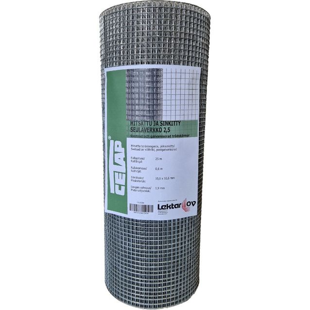 Seulaverkko Cetap hitsattu 2.5-silmä, 10.6mm, 0.90mm, 0.6x25m