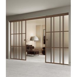 Liukuvat pariovet Hietakari Inne C4P Paris, soft closing -mekanismilla ja kahdella kiinteällä seinällä, mittatilaus, eri vaihtoehtoja