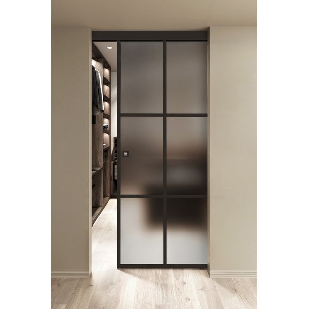 Seinäkiinnitteinen liukuovi Hietakari Inne W1P Paris, soft closing -mekanismilla