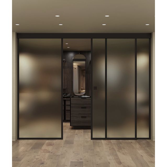 Liukuovi Hietakari Inne C3N New York, soft closing -mekanismilla ja kahdella kiinteällä seinällä