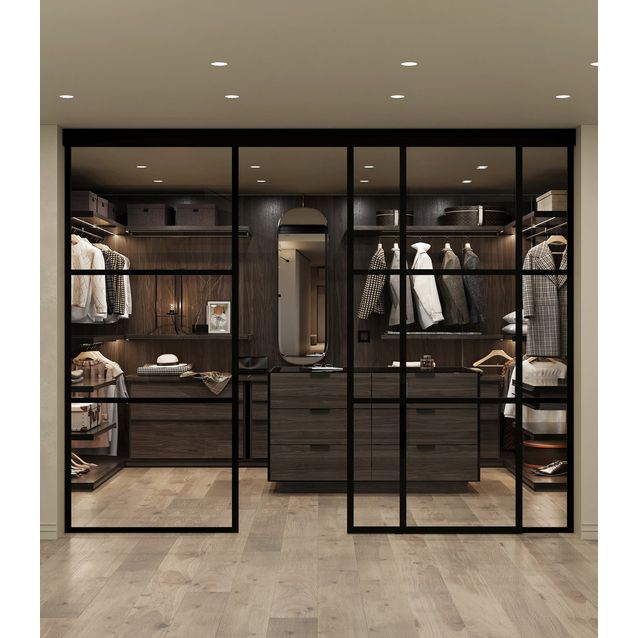 Liukuovi Hietakari Inne C3T Tokyo, soft closing -mekanismilla ja kahdella kiinteällä seinällä