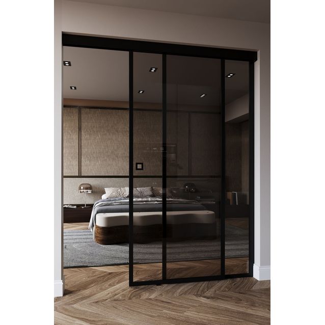 Liukuovi Hietakari Inne C5N New York, soft closing -mekanismilla ja kiinteällä seinällä