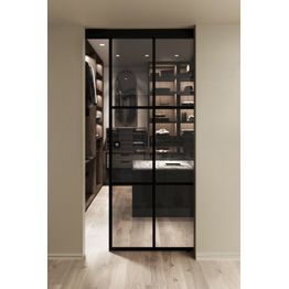 Kattokiinnitteinen liukuovi Hietakari Inne C1P Paris, soft closing -mekanismilla, mittatilaus, eri vaihtoehtoja