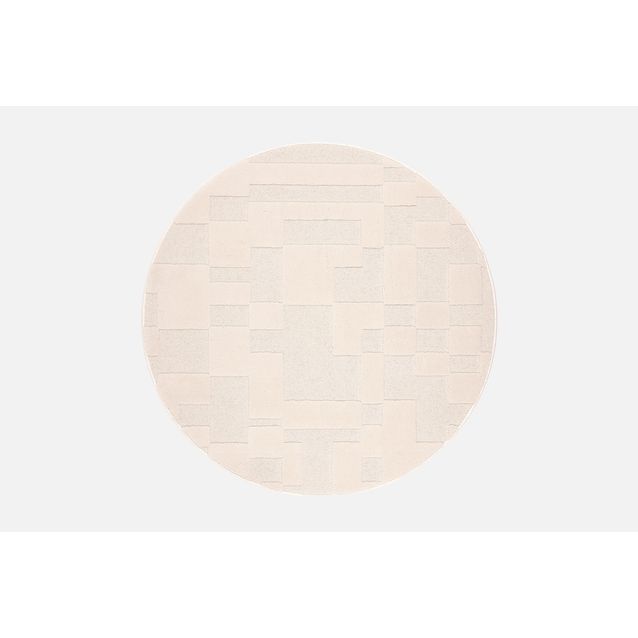 Pyöreä matto VM Carpet Domino, valkoinen halk 160cm