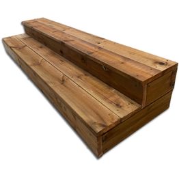 Ulkoporras PatioN°rd Nousu, kahdella askelmalla, eri leveyksiä