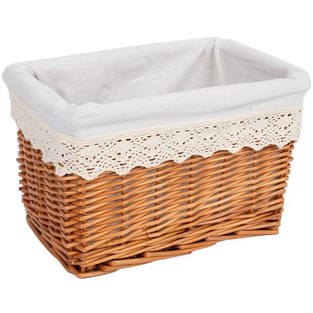 Basket MAX-5, 30x20xH18cm, brown with lace