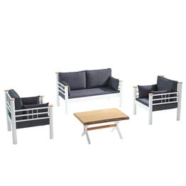 Oleskeluryhmä Linento Garden Kappis 4-istuttava valkoinen runko eri pehmustevärejä