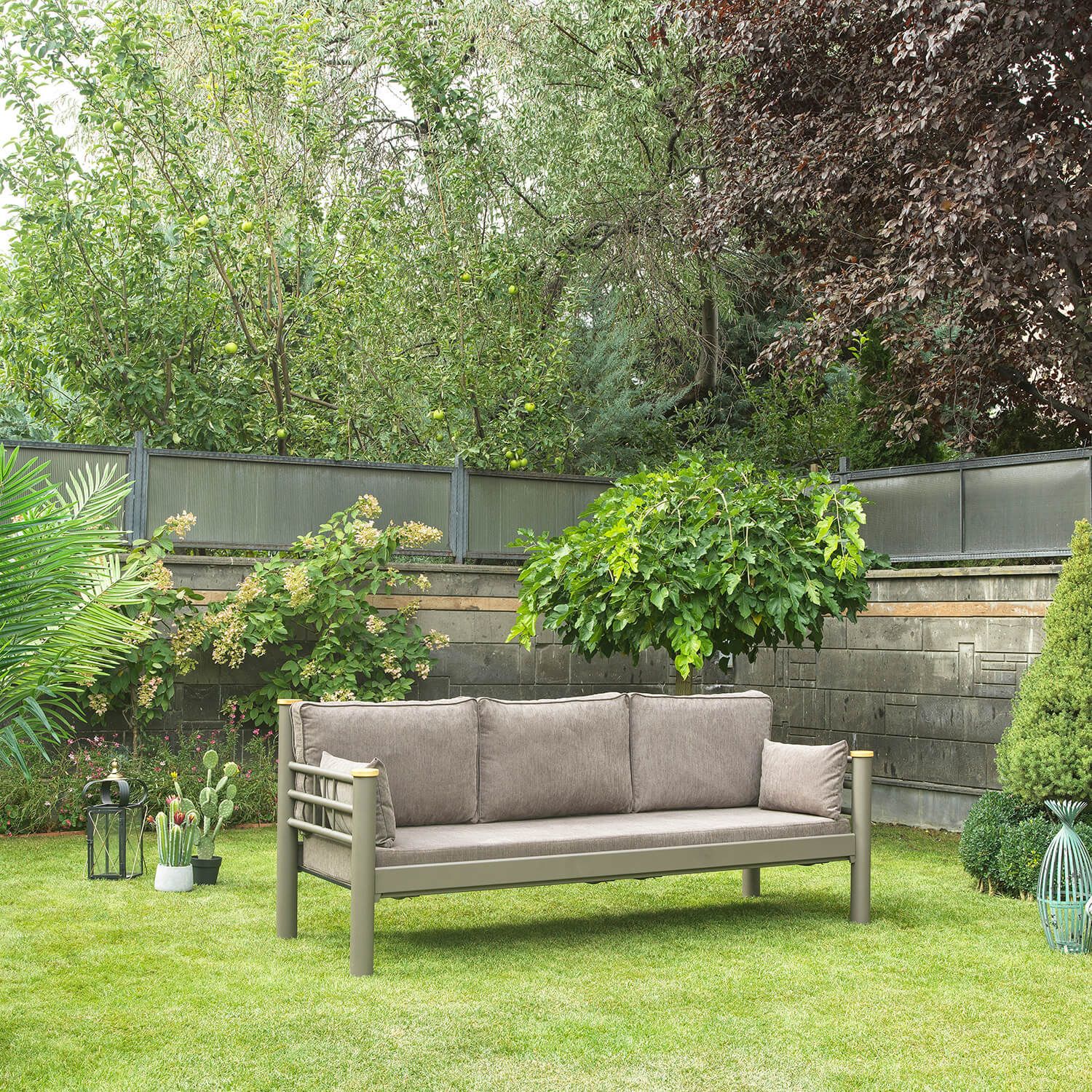 Puutarhasohva Linento Garden Kappis 3-istuttava ruskea