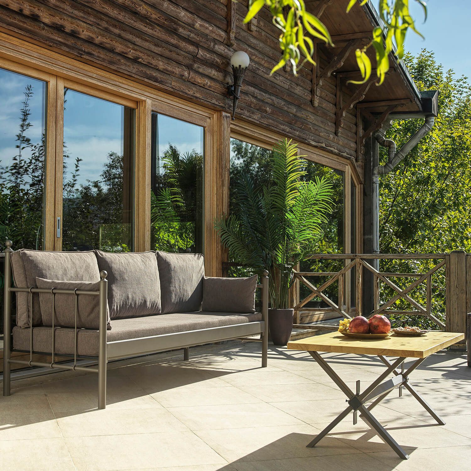 Puutarhasohva Linento Garden Lalas 3-istuttava ruskea