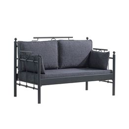 Puutarhasohva Linento Garden Hatkus 2-istuttava musta runko eri pehmustevärejä