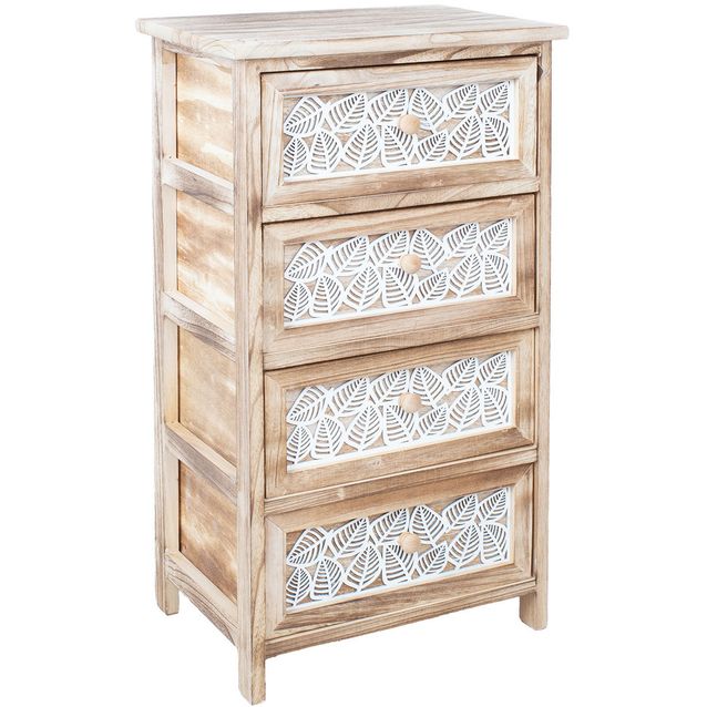 Chest of drawers KASEKE with 4-storage units 40x29x73cm, natural
