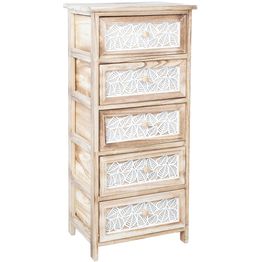 Lipasto Home4You KASEKE 5 säilytysosalla 40x29x90 cm, luonnonväri, beige