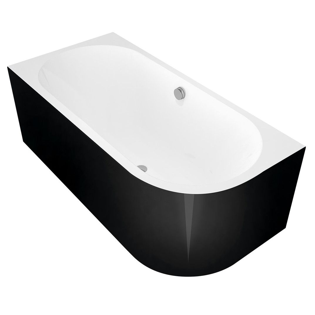 Kylpyamme Interia Viva Monolith 170x75x60 cm, vasen, musta/valkoinen
