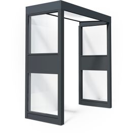 Ovikatos Palram-Canopia Sophia 0,9 x 2 m + 2 sivuseinää, harmaa/opaali
