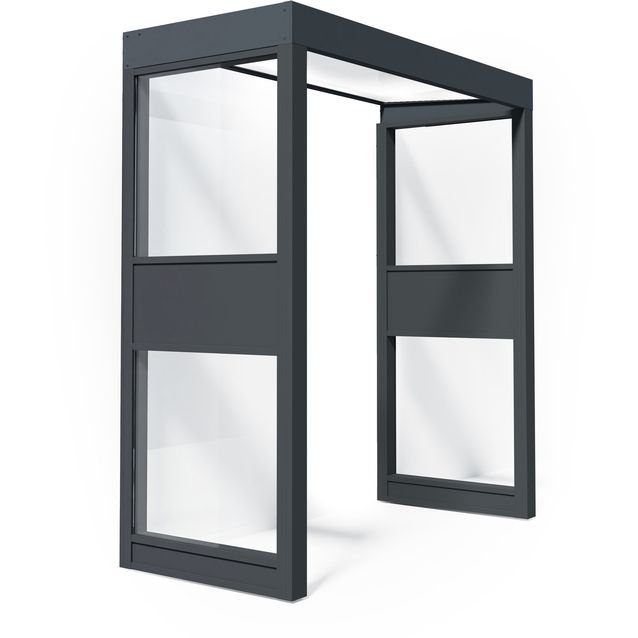 Ovikatos Palram-Canopia Sophia 0,9 x 2 m + 2 sivuseinää, harmaa/opaali
