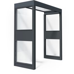 Ovikatos Palram-Canopia Sophia 0,9 x 2 m + 2 sivuseinää, harmaa/kirkas