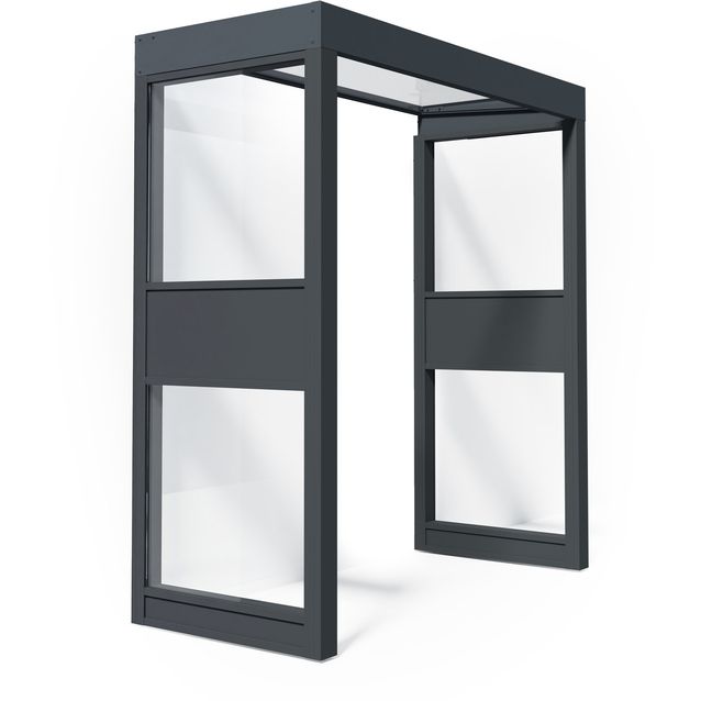 Ovikatos Palram-Canopia Sophia 0,9 x 2 m + 2 sivuseinää, harmaa/kirkas