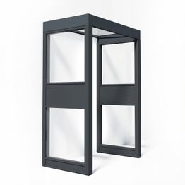 Ovikatos Palram-Canopia Sophia 0,9 x 1,5 m + 2 sivuseinää, harmaa/kirkas