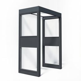 Ovikatos Palram-Canopia Sophia 0,9 x 1,5 m + 2 sivuseinää, harmaa/opaali