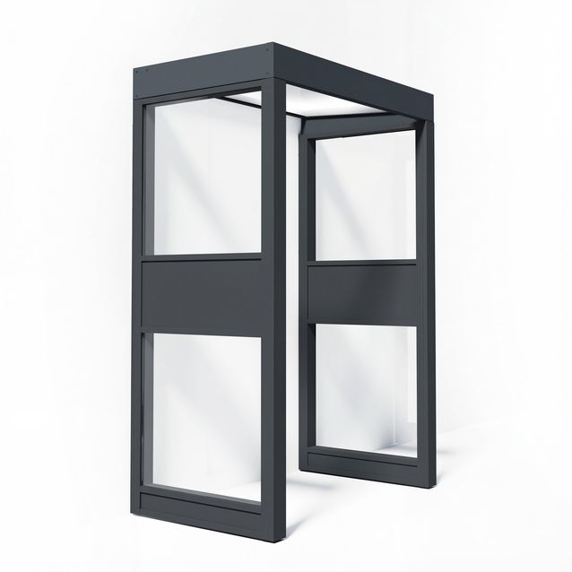 Ovikatos Palram-Canopia Sophia 0,9 x 1,5 m + 2 sivuseinää, harmaa/opaali