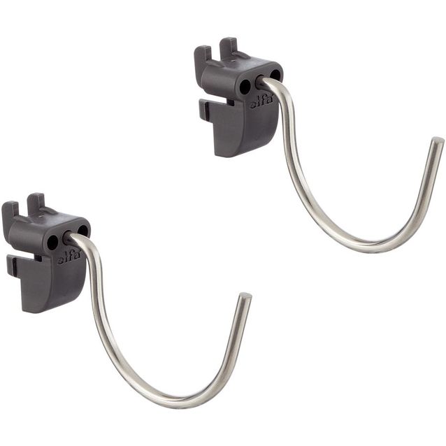 Rengaskoukku säilytystauluun Elfa Garage+, iso, mattaharmaa