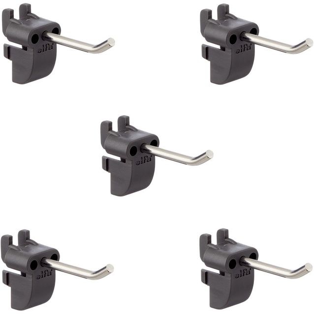 Suora koukku säilytystauluun Elfa Garage+, lyhyt, mattaharmaa