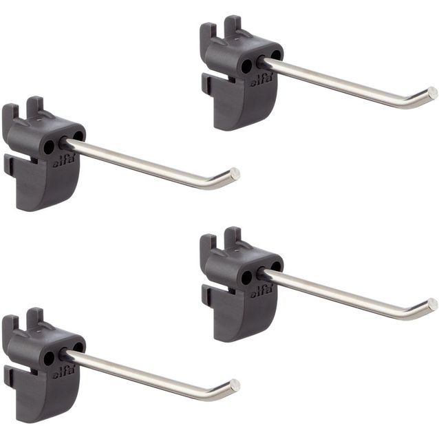 Suora koukku säilytystauluun Elfa Garage+, pitkä, mattaharmaa