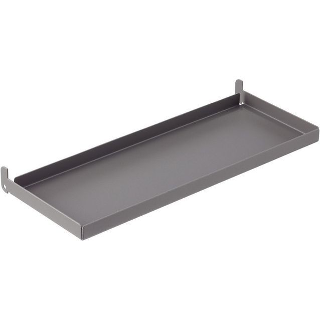 Reunallinen metallihylly säilytystauluun Elfa Garage+, mattaharmaa