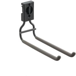 Suora kaksoiskoukku Elfa Garage+, mattaharmaa