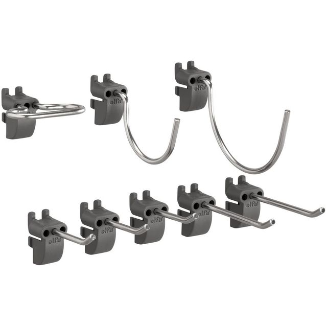 Koukkusarja säilytystauluun Elfa Garage+, mattaharmaa