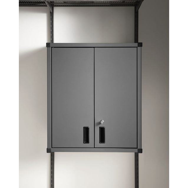 Yläkaappisarjakokonaisuus Elfa Garage+, L60, mattaharmaa