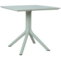 Pöytä Home4You MANGO 80x80xK75 cm, vihertävänharmaa muovi