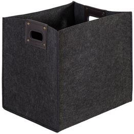 Huopalaatikko Home4You MAX FELT-2 36x28x35 cm, tummanharmaa, kahvoilla