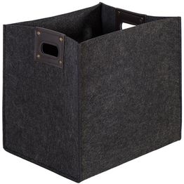 Huopalaatikko Home4You MAX FELT-4 28x22x28 cm, tummanharmaa, kahvoilla