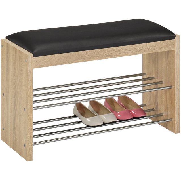 Shoe rack-bench BENO 79.5x30xH50cm, light oak