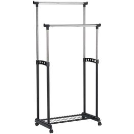Vaateteline Home4You FRY kromi 83x43x93,5/168 cm, teräs, muovi, harmaa