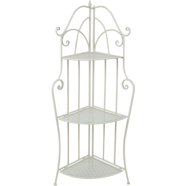 Corner shelf SANDY 39x39xH126cm, antique white
