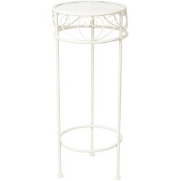 Kukkateline Home4You SANDY Ø25xK60 cm, antiikinvalkoinen