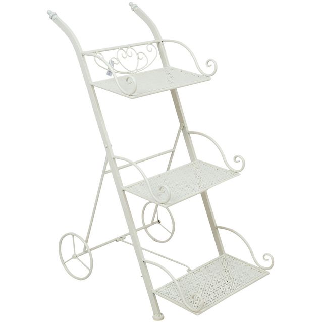 Flower stand SANDY 35x55xH79cm, antique white